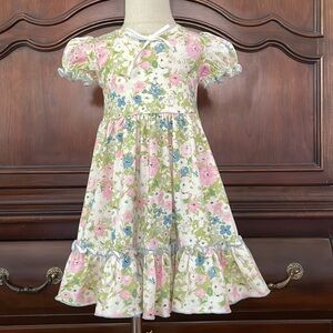 SweetHoney Floral Kids Dress - Pink, Green, Blue